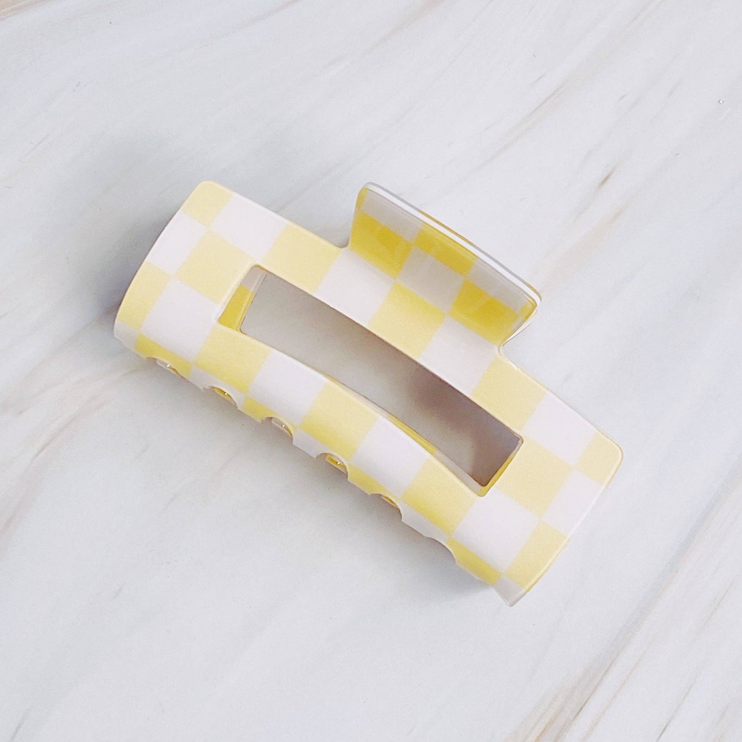 Checker Lovers Hair Claw clip: Yellow