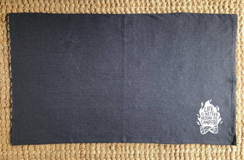 Life Is Better Around The Campfire Sweatshirt Blanket (CHAR)