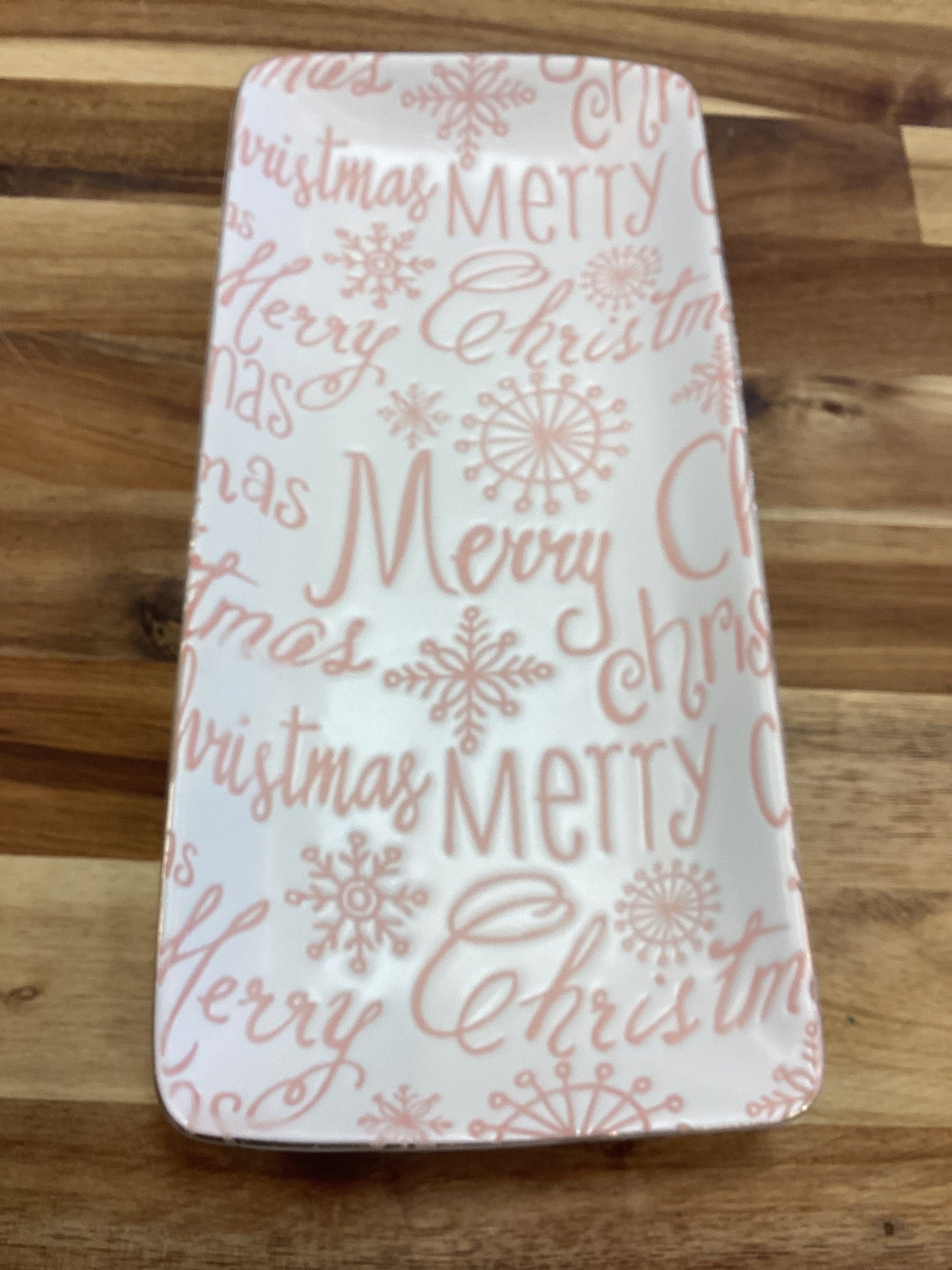Merry Christmas tray/platter, pink