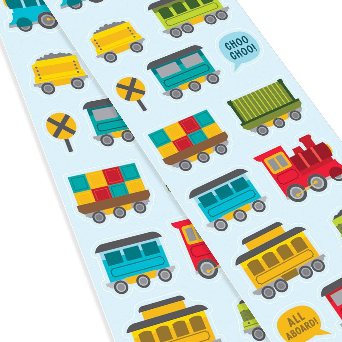 Sticikiville Stickers: All Aboard trains- Skinny