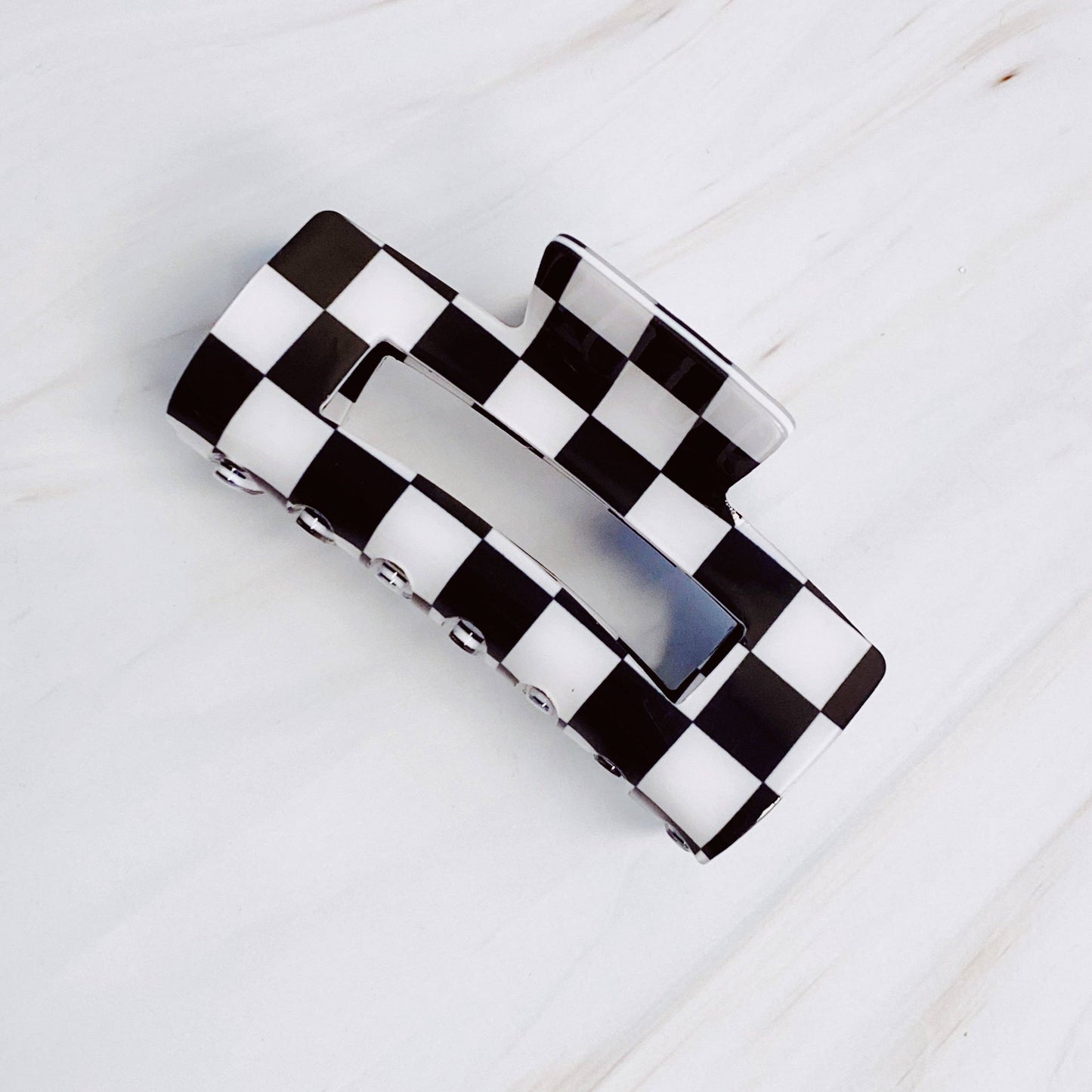 Checker Lovers Hair Claw clip: Yellow
