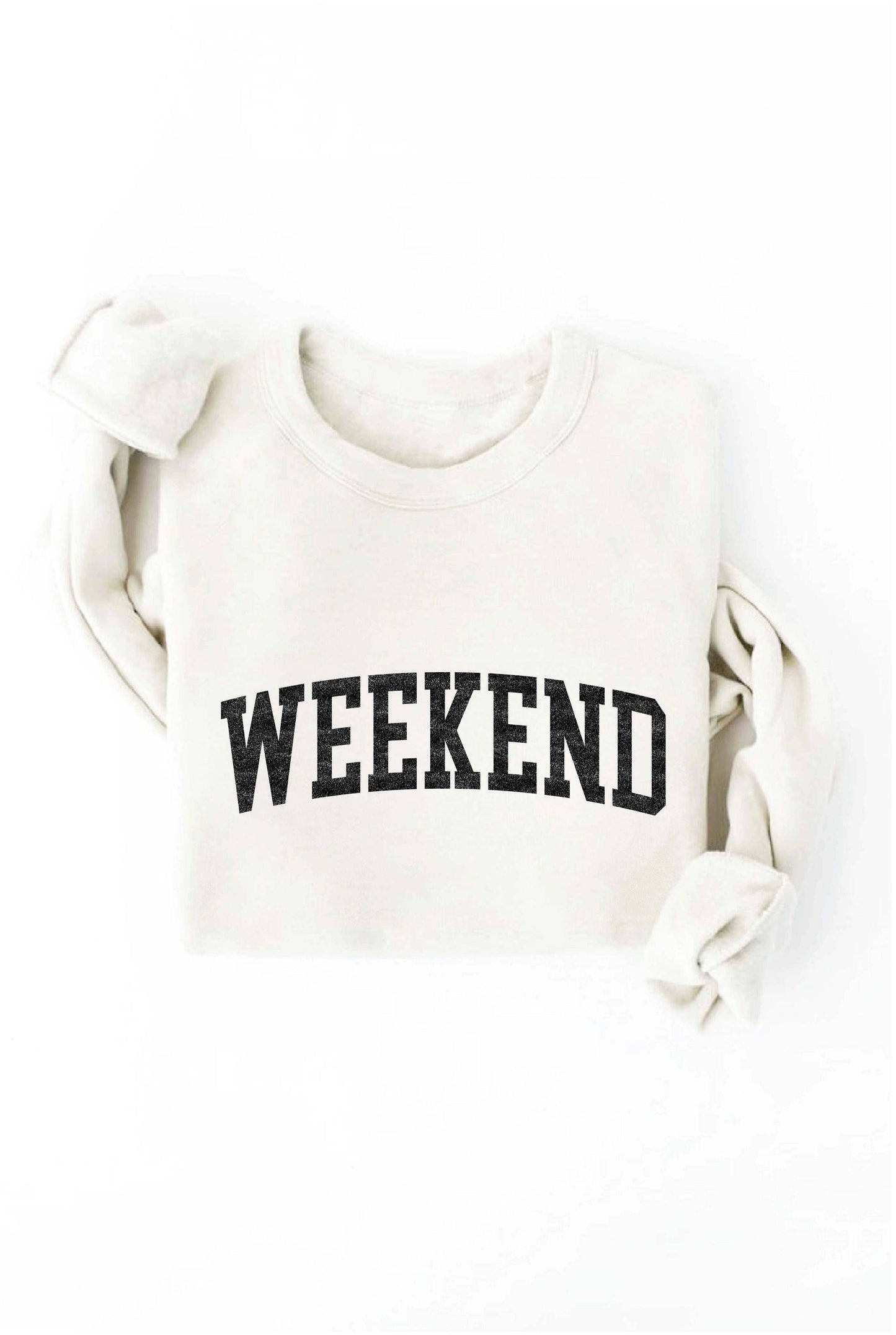 WEEKEND Graphic Sweatshirt: L / MAUVE
