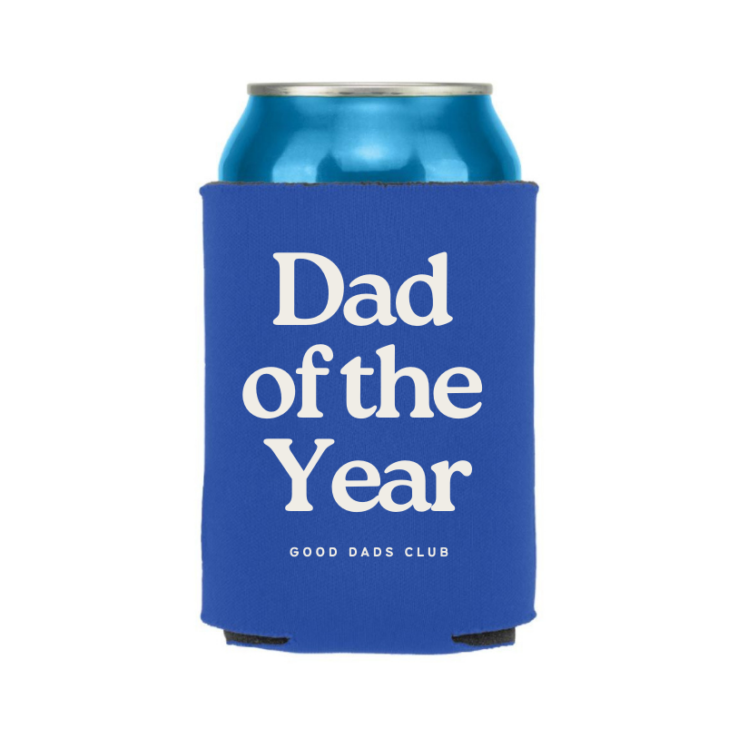 Dad of the Year Drink Koozie, Drink Sleeve, Fathers Day, Dad: Royal Blue