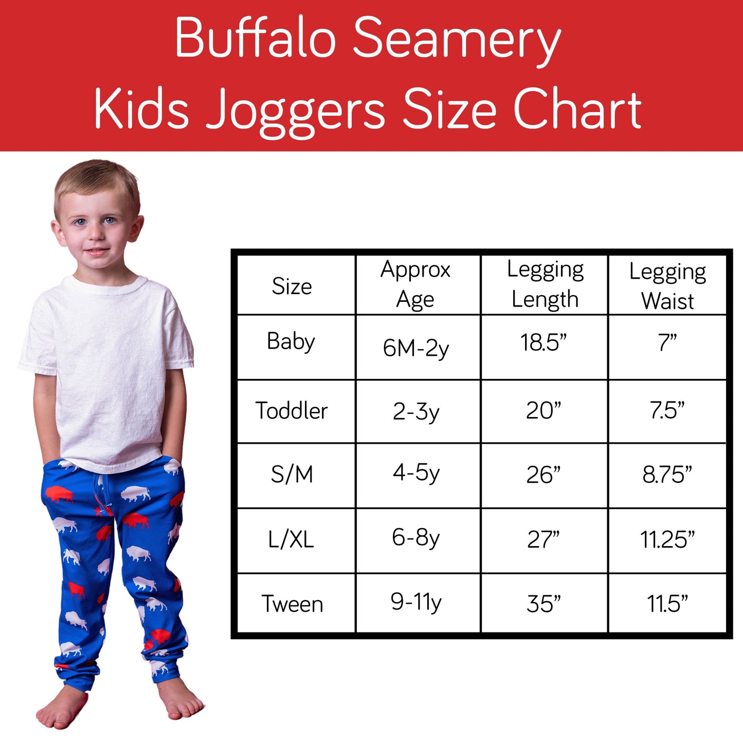 Kid's Red and Blue Buffalo Joggers: Toddler