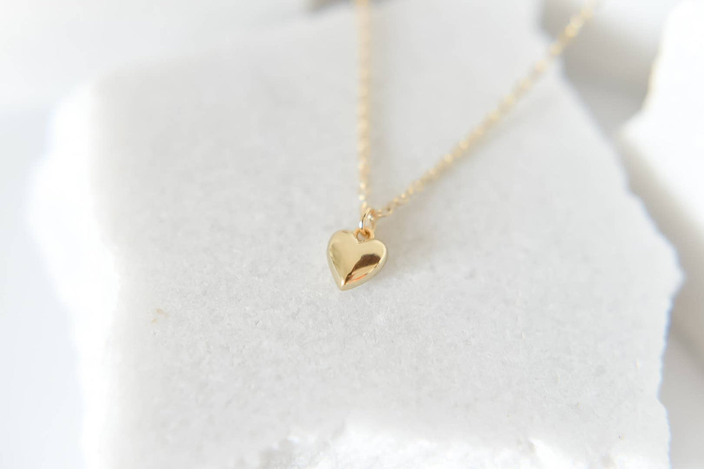 Blakely dainty bubble heart necklace 18k gold plated
