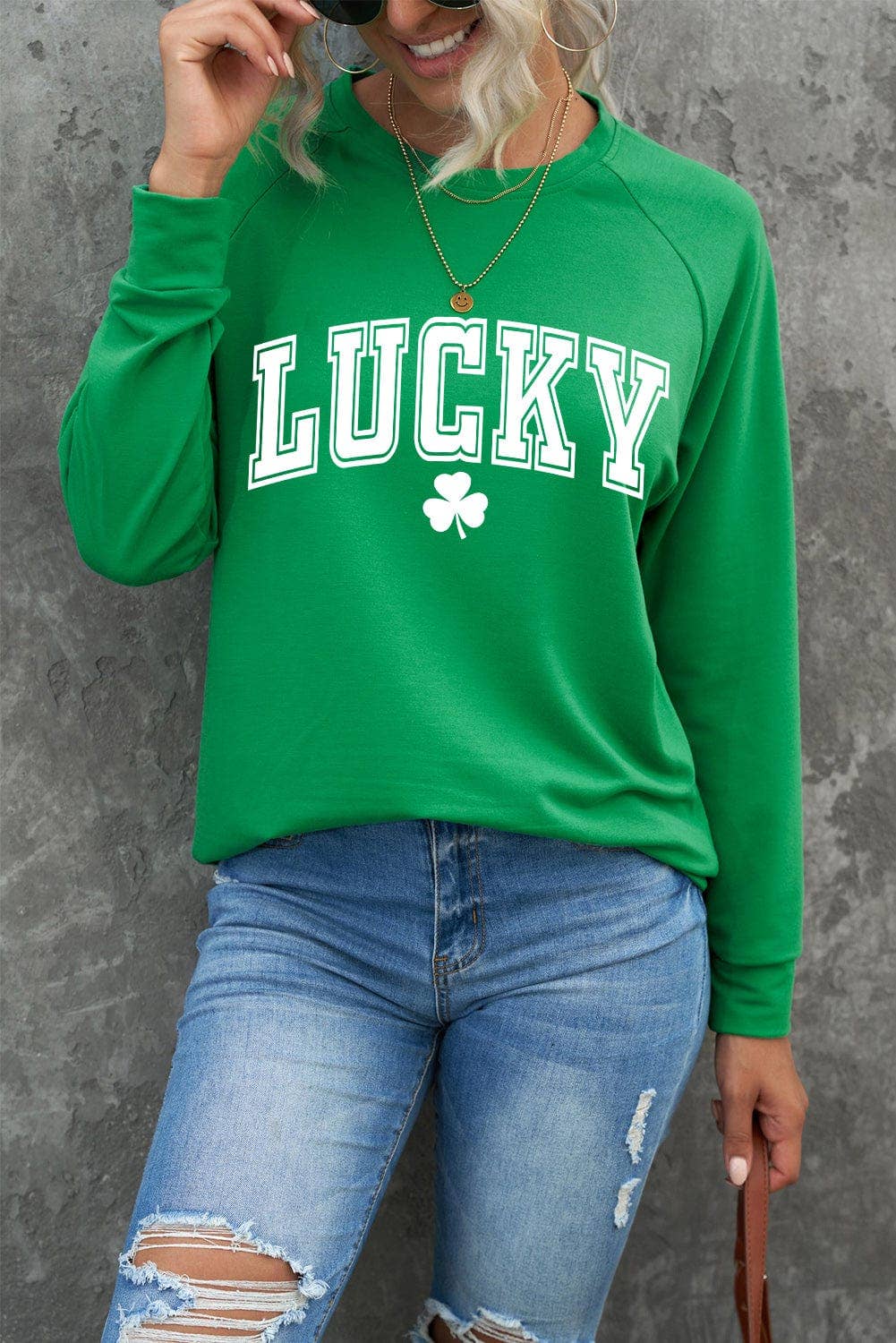 St Patricks Lucky Graphic Sweatshirt: XL / Green