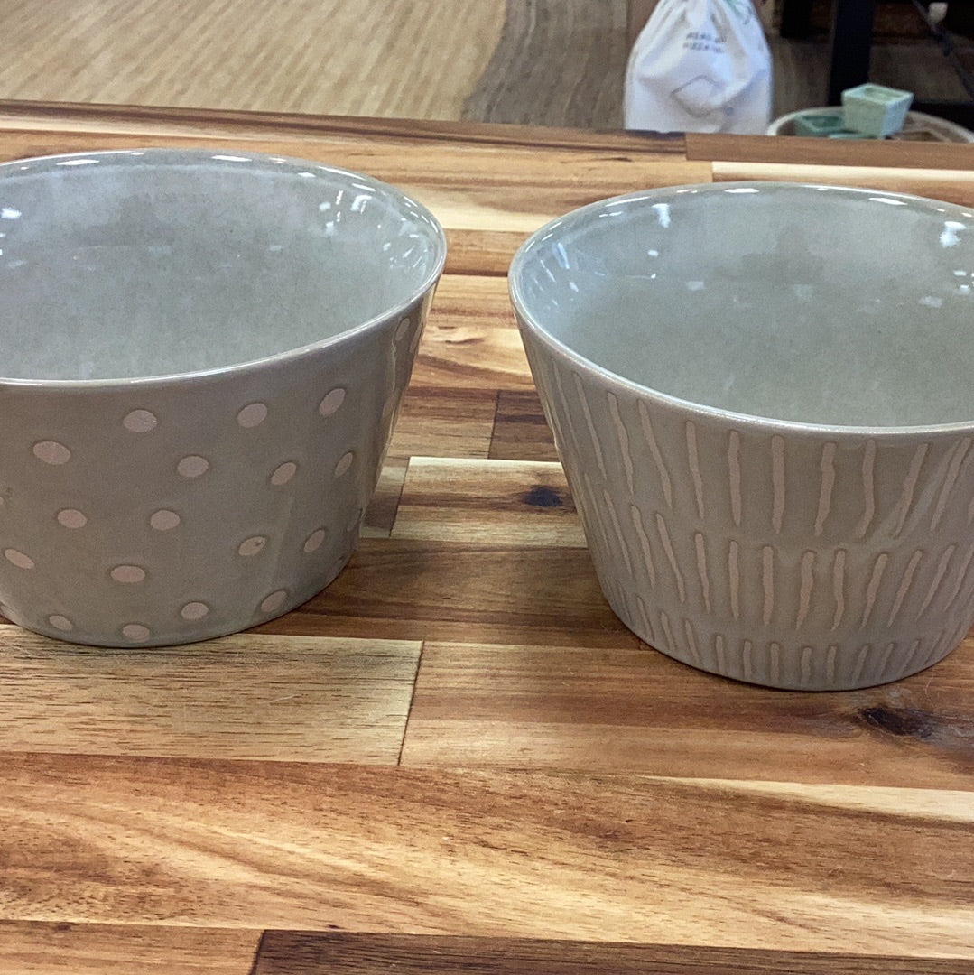 Dot and stripe bowls…mint sage green
