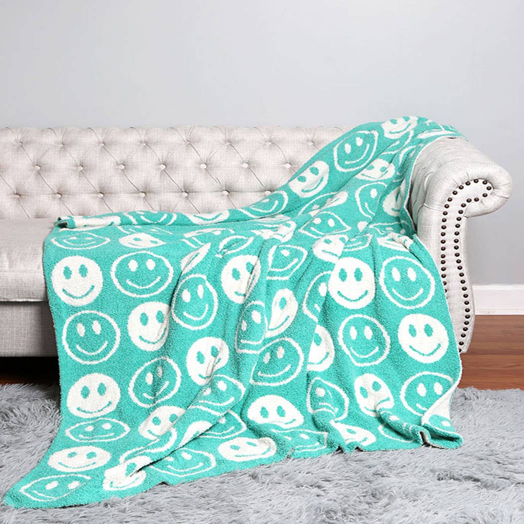 Happy Face Throw Blanket…light pink