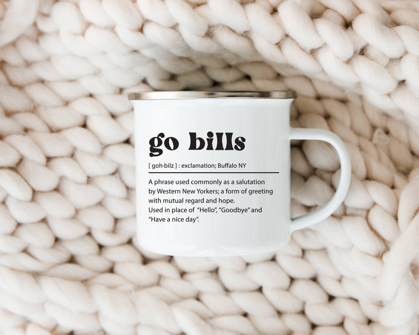 Buffalo Bills Small Steel Enamel Camping Mug Go Bills