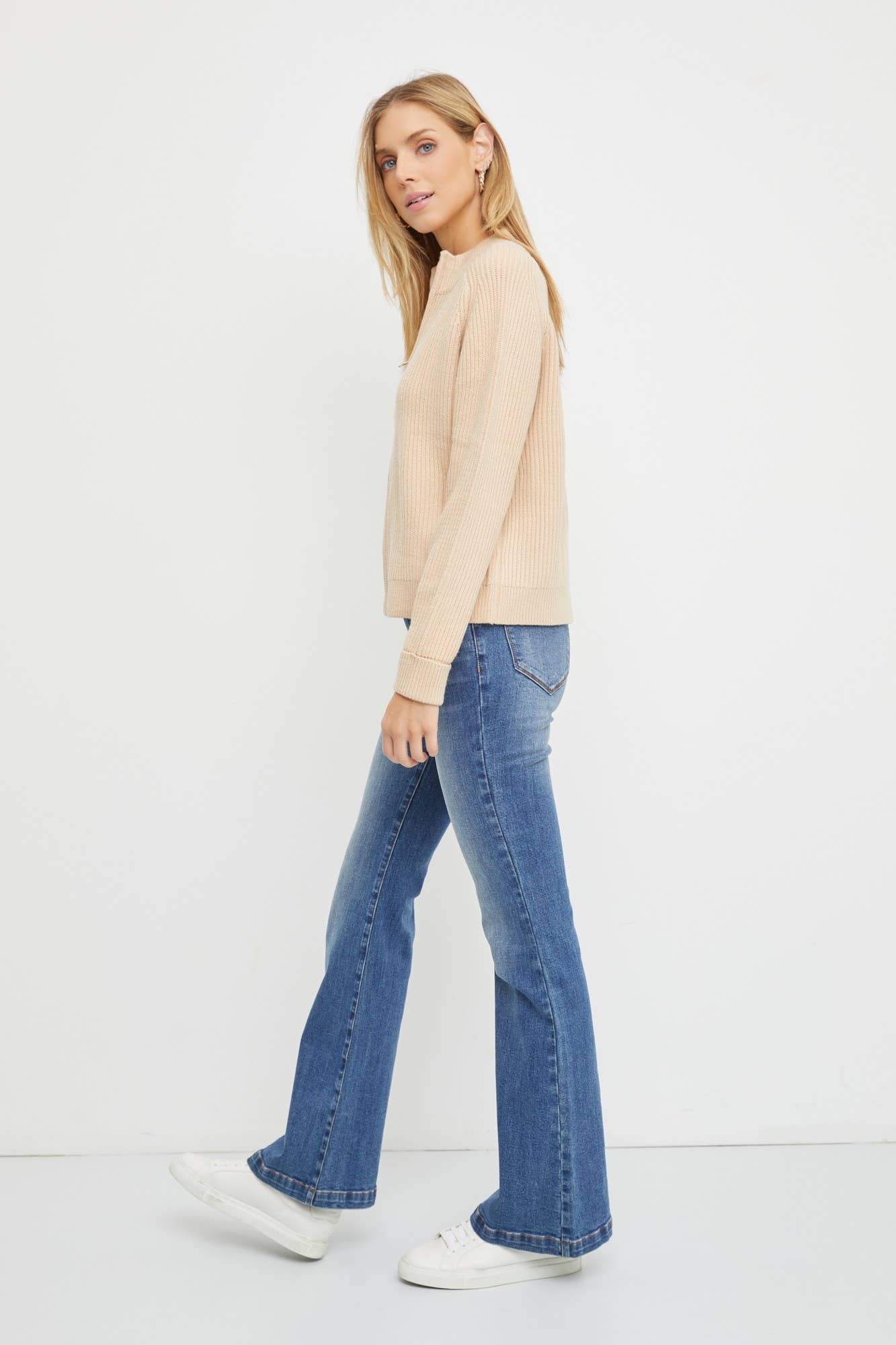 Zip Up Sweater Jacket: SM / Kale
