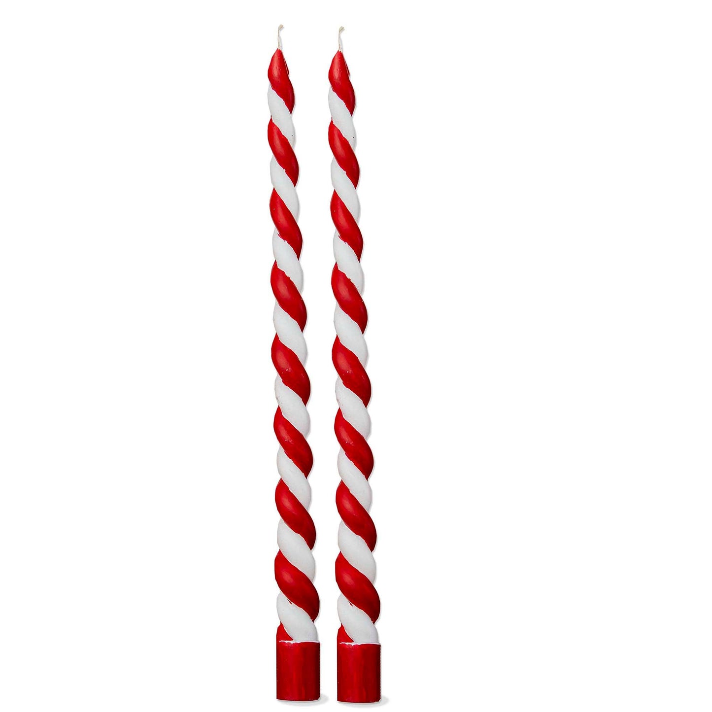 Christmas Twist Taper Candles Set of 2: Red / Paraffin Wax