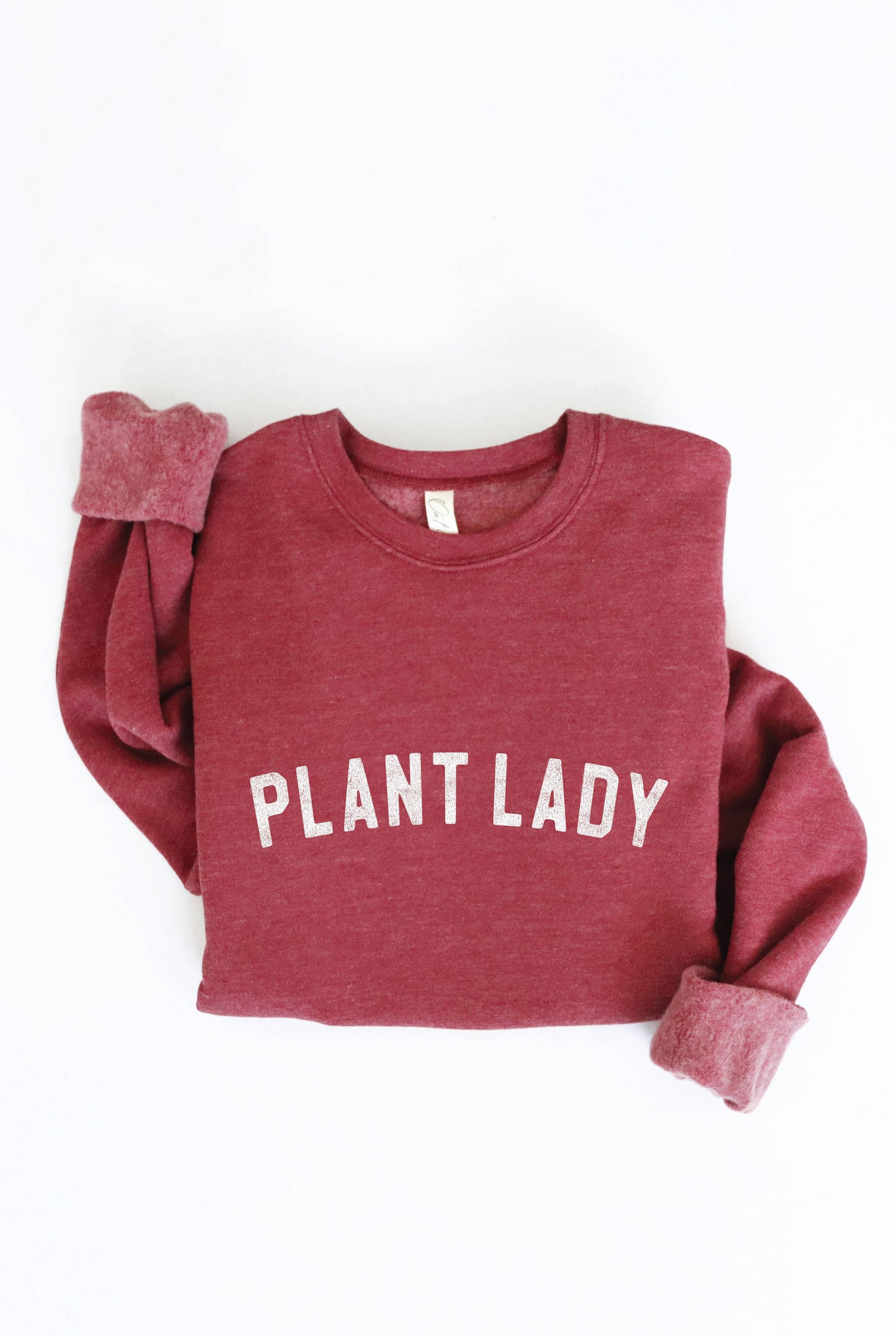 PLANT LADY Print Graphic Sweatshirt: L / HEATHER FOREST