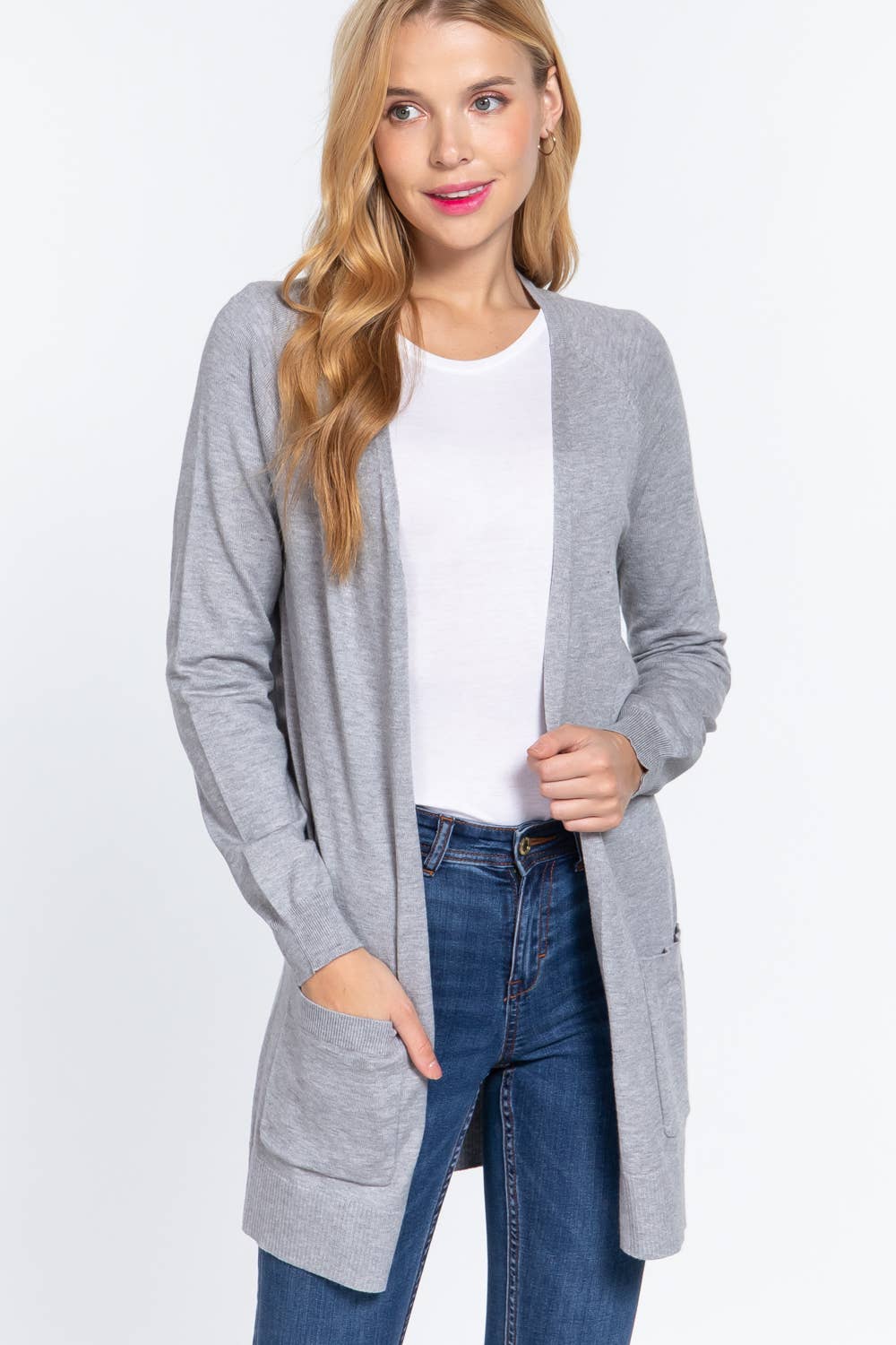 , SI-21342 RAGLAN SLV OPEN SWEATER CARDIGAN: BRG-wine-121403 / L