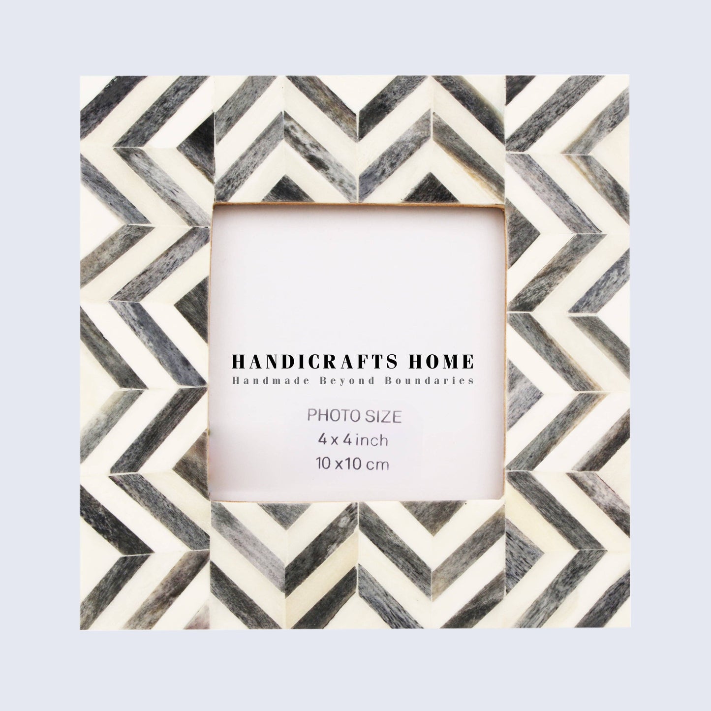 4x4 Chevron Picture Frames Handmade Decor Gift & Poster Frame Grey-White: Grey-White / 4x4
