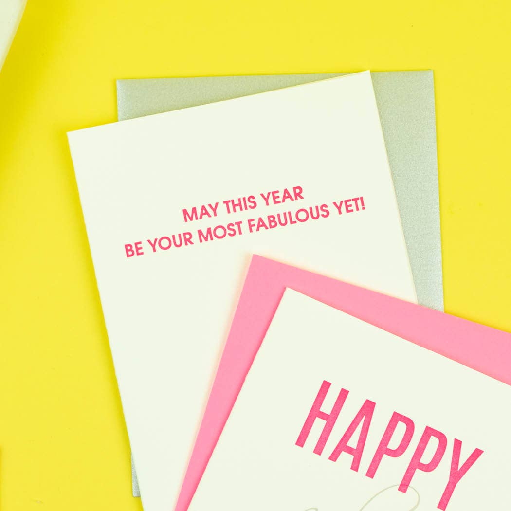 Chez Gangé Most Fabulous Year Yet Letterpress Card