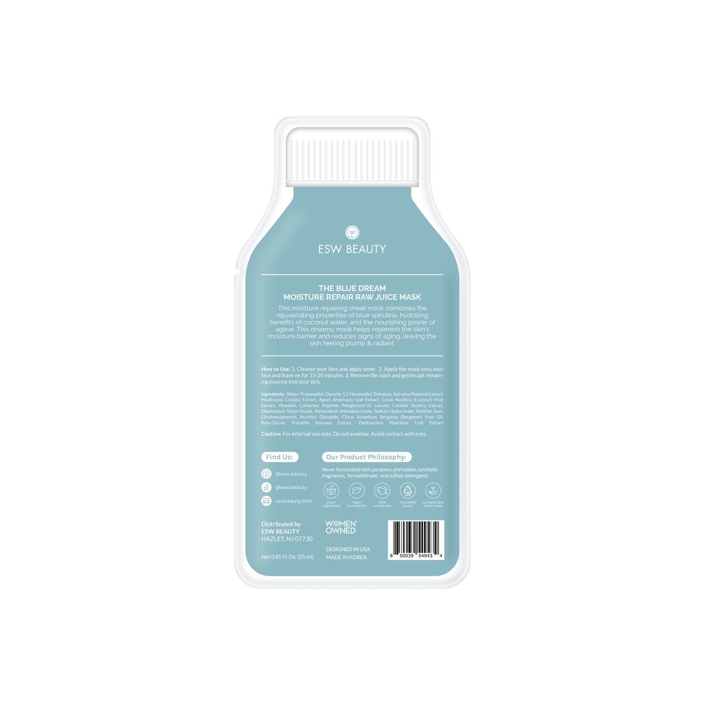 The Blue Dream Moisture Repair Raw Juice Face Mask: With Peg Hole