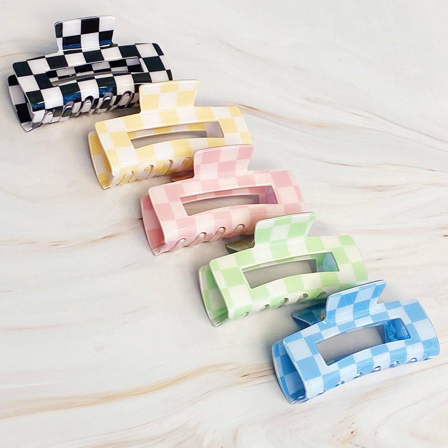Checker Lovers Hair Claw clip: Yellow