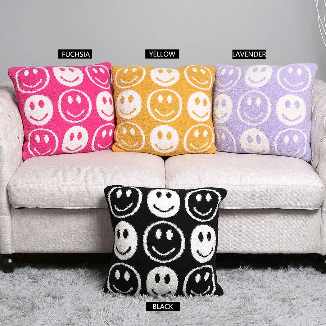 Happy Face pillow: purple