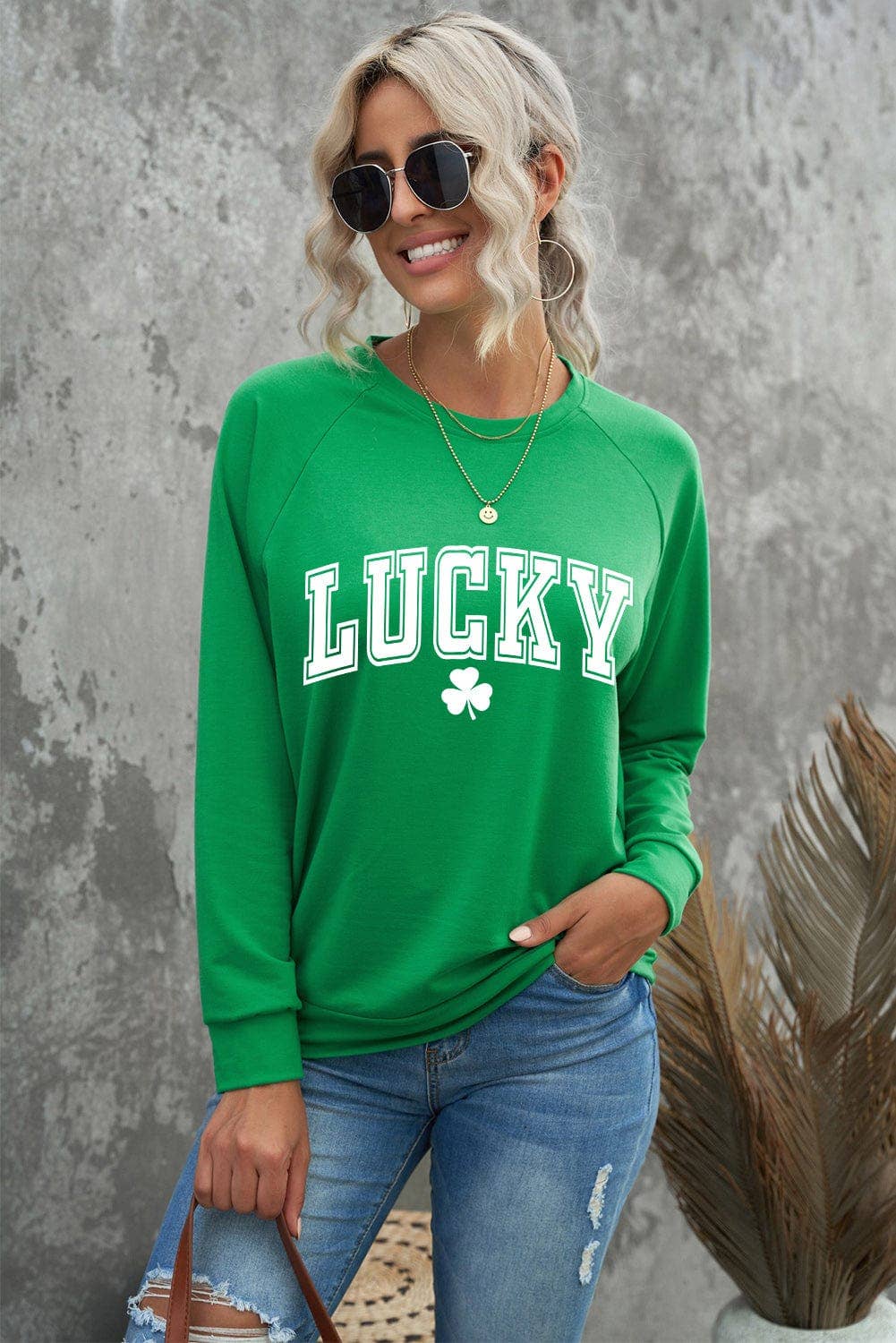 St Patricks Lucky Graphic Sweatshirt: XL / Green