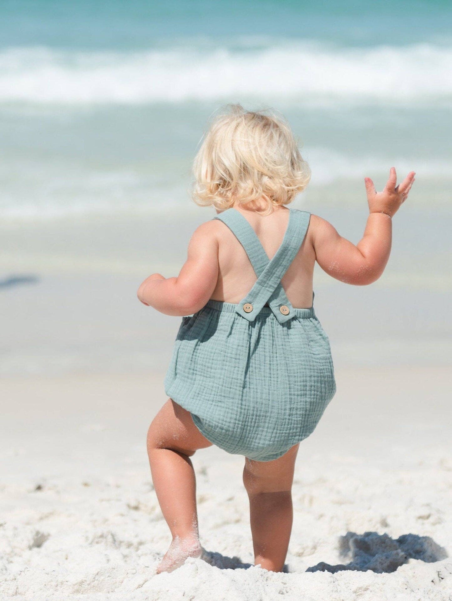 Organic Cotton Muslin Bubble Romper - more colors: Light Pink / 6-12 months