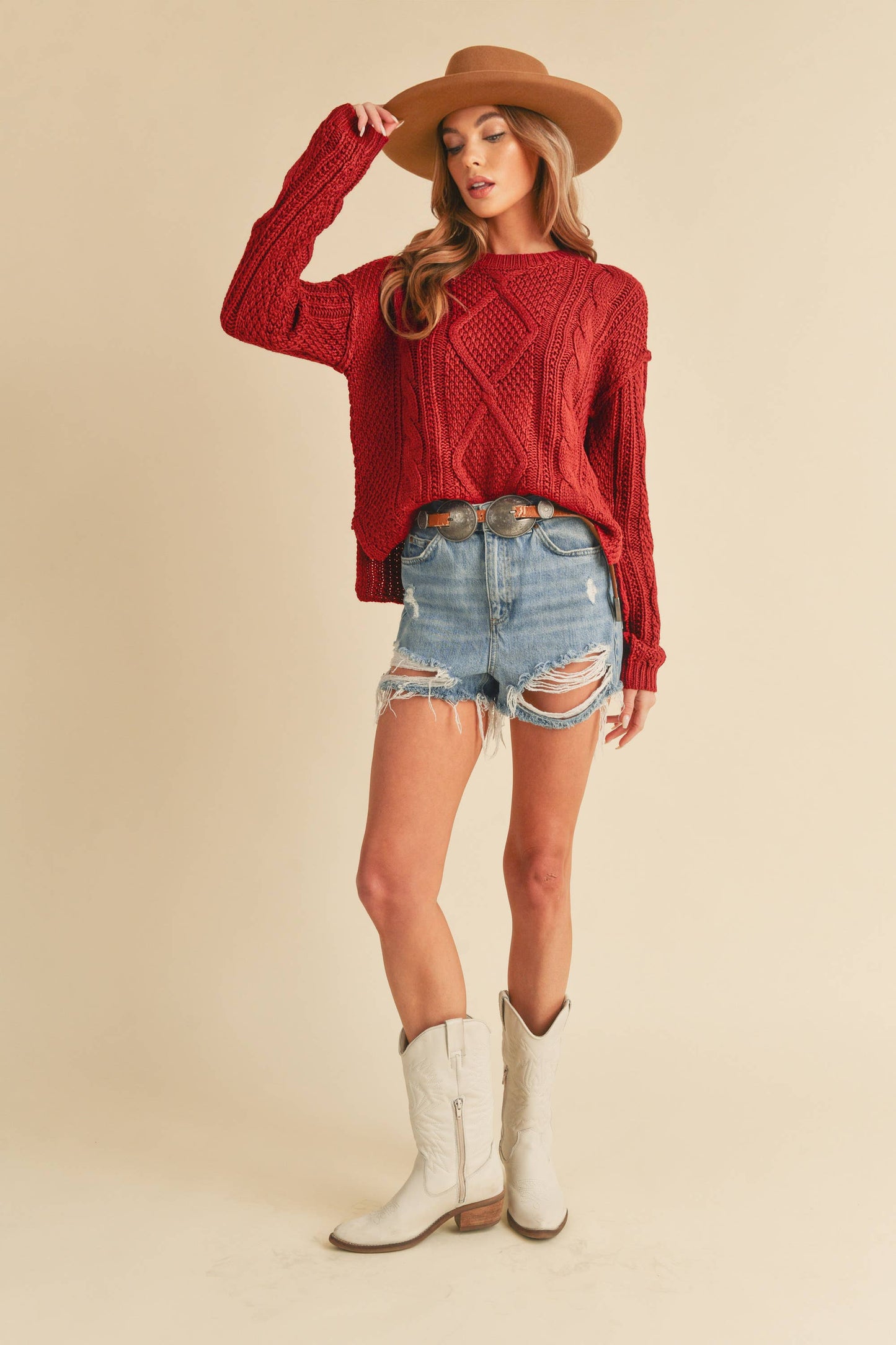 397CK Adela Sweater: S / Knit / Oat