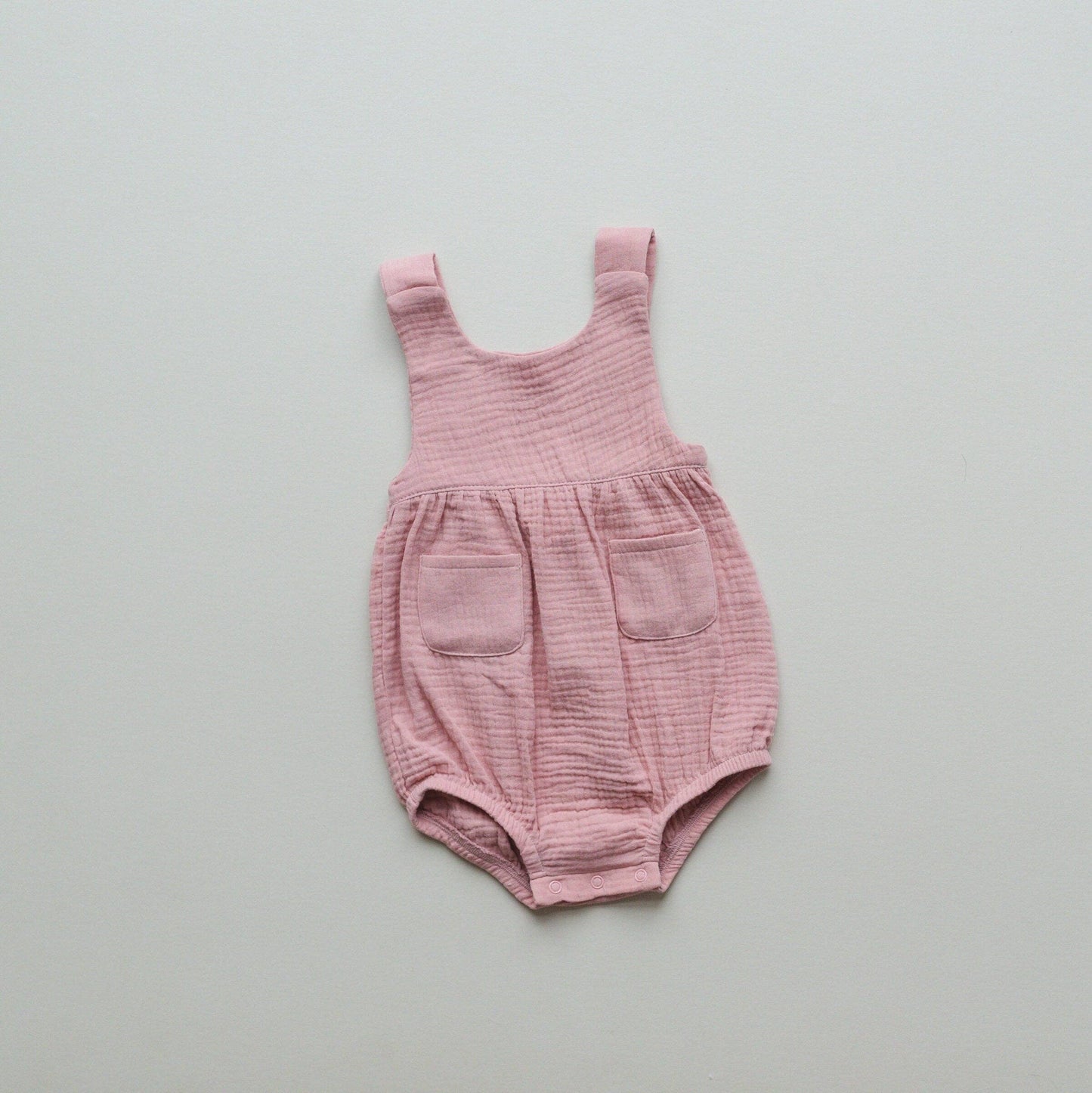 Organic Cotton Muslin Bubble Romper - more colors: Light Pink / 6-12 months
