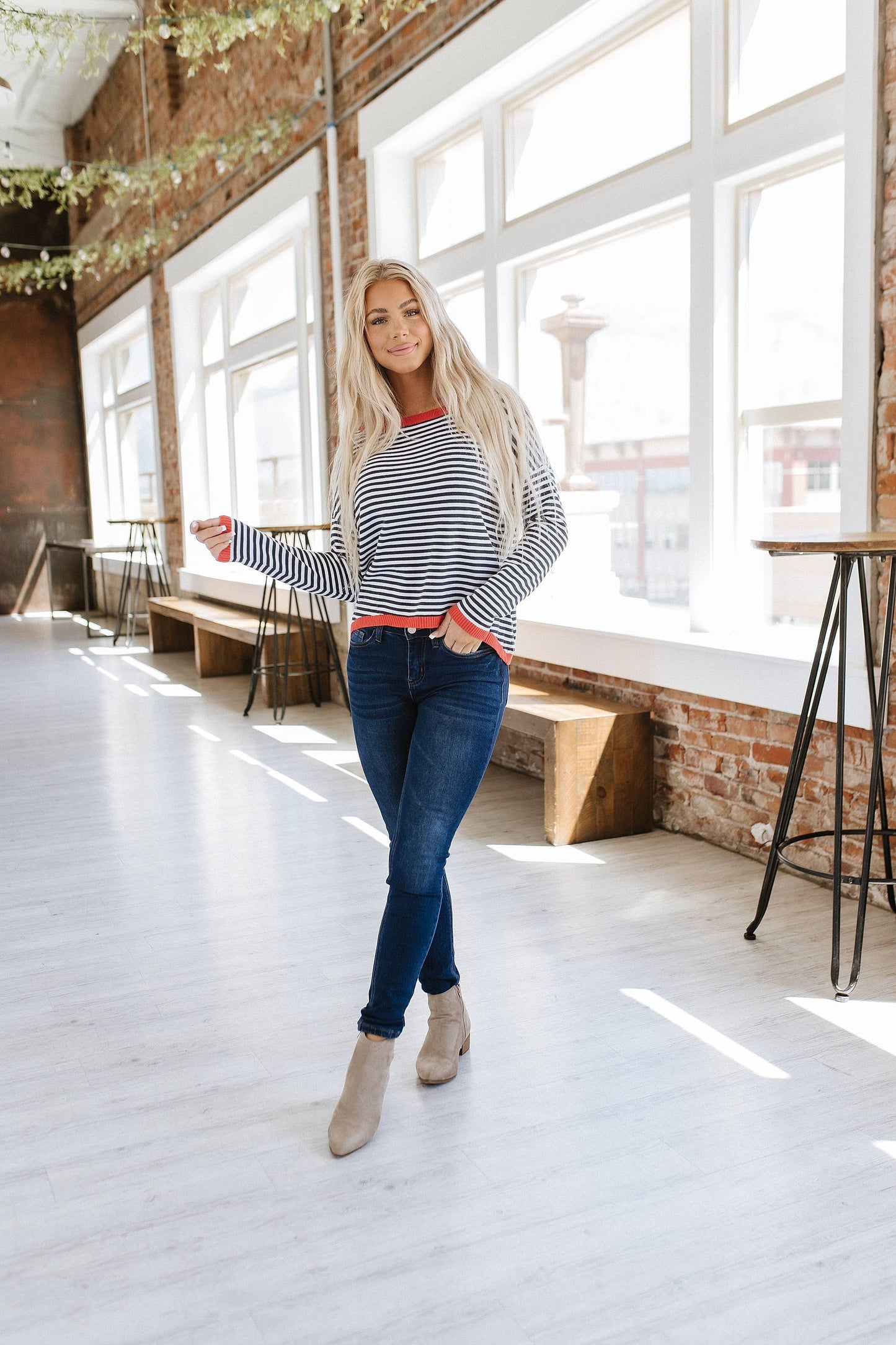 Aliza Striped Colorblock Pullover | S-2XL: S / Stripe…small