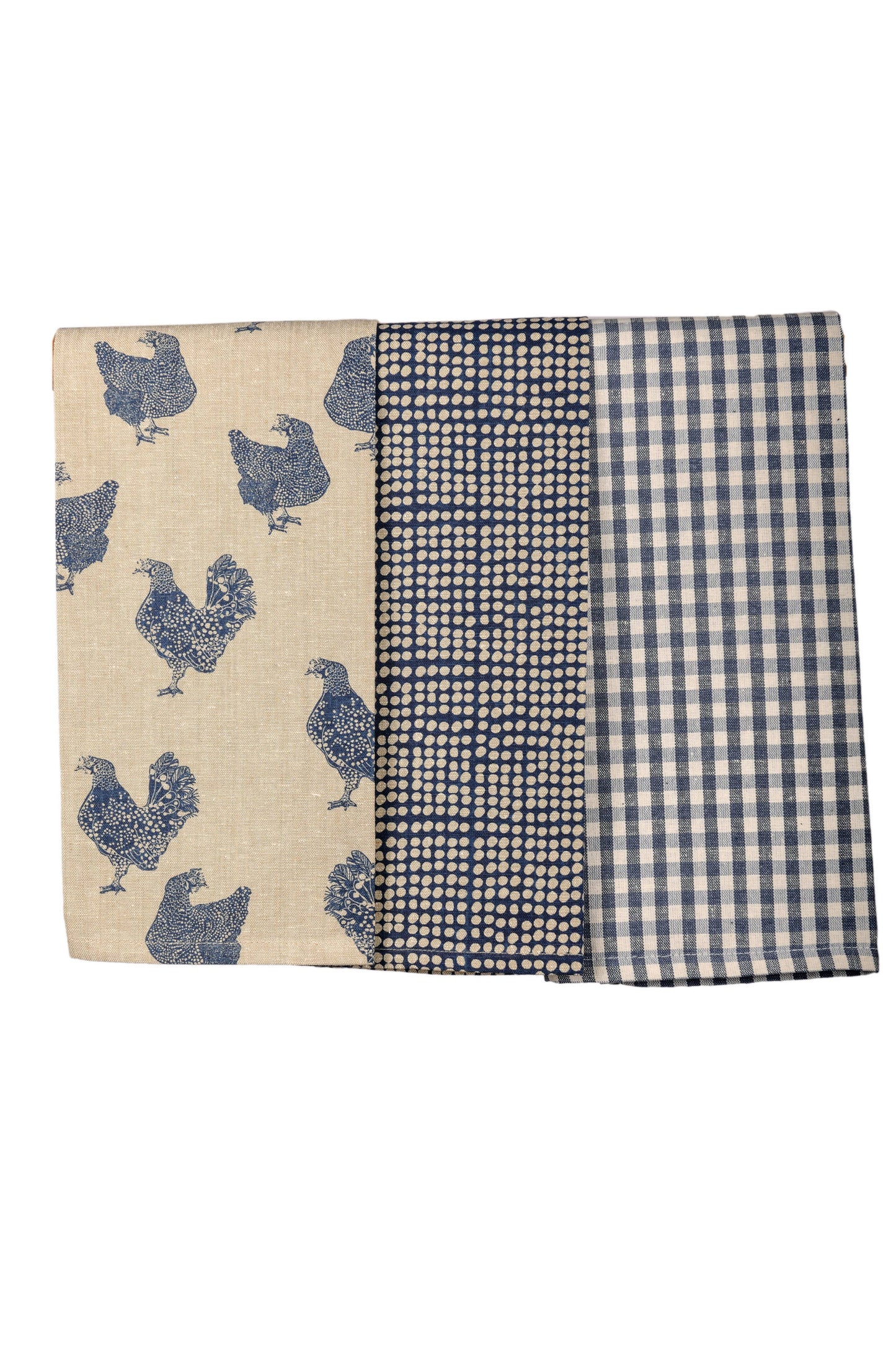 Henrietta Tea Towel Set 3 Blueberry