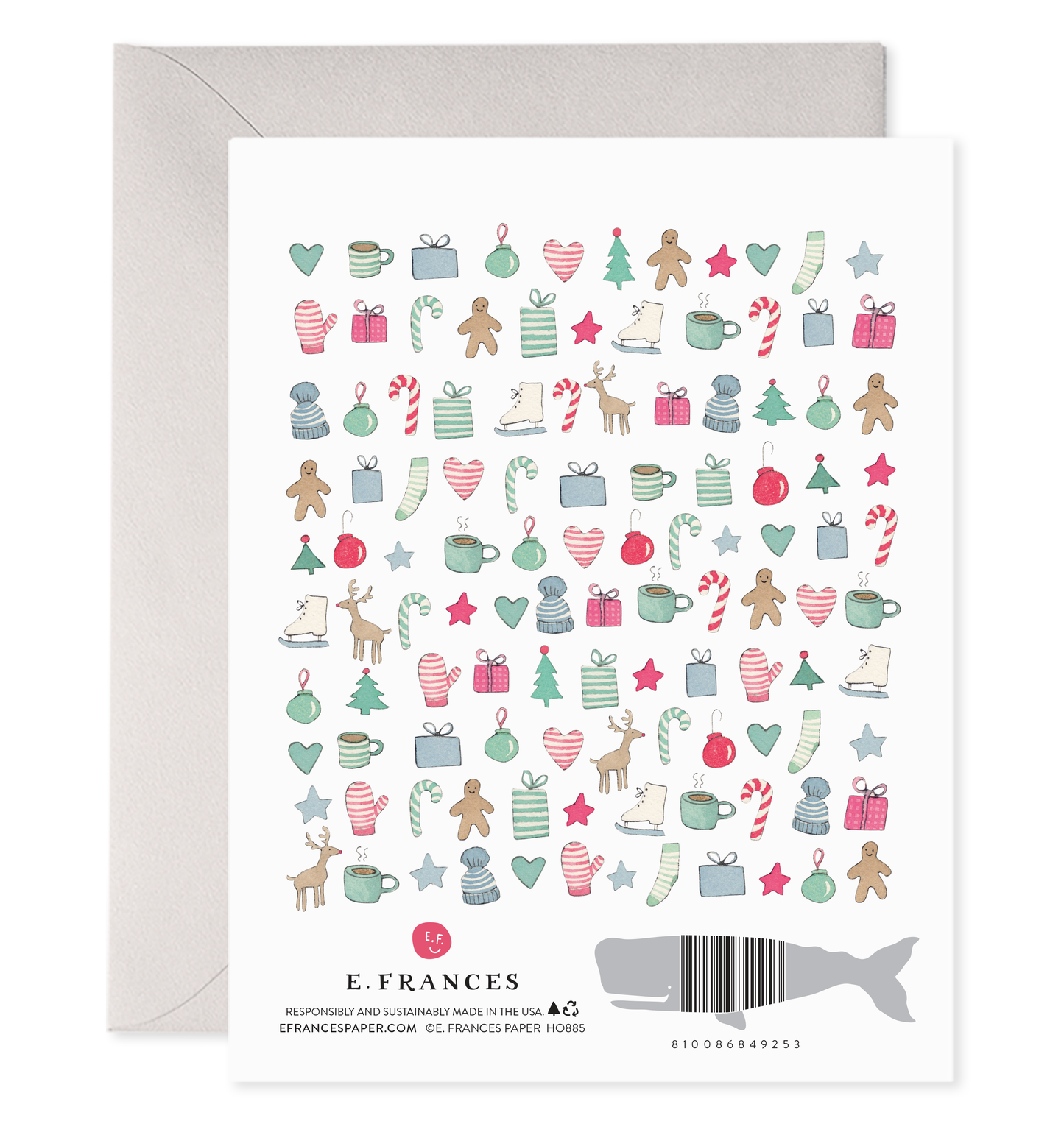 Merry Motif Boxed Set of 6 Holiday Greeting Cards