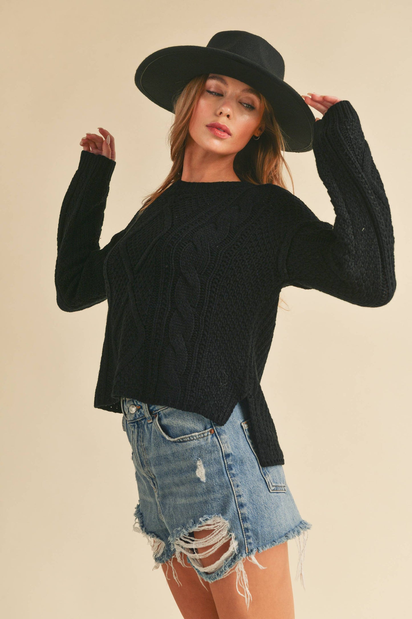 397CK Adela Sweater: S / Knit / Oat