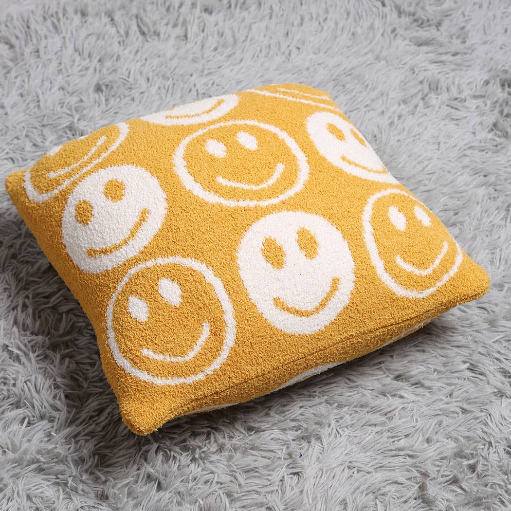 Happy Face pillow: FUCHSIA