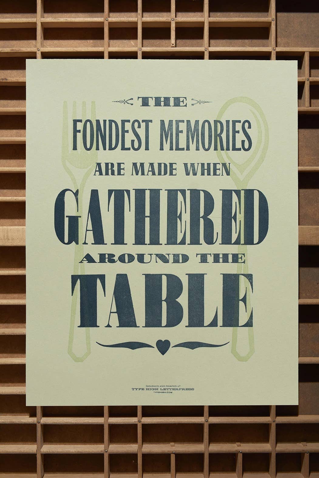 Fondest Memories 11 x 14 Letterpress Poster