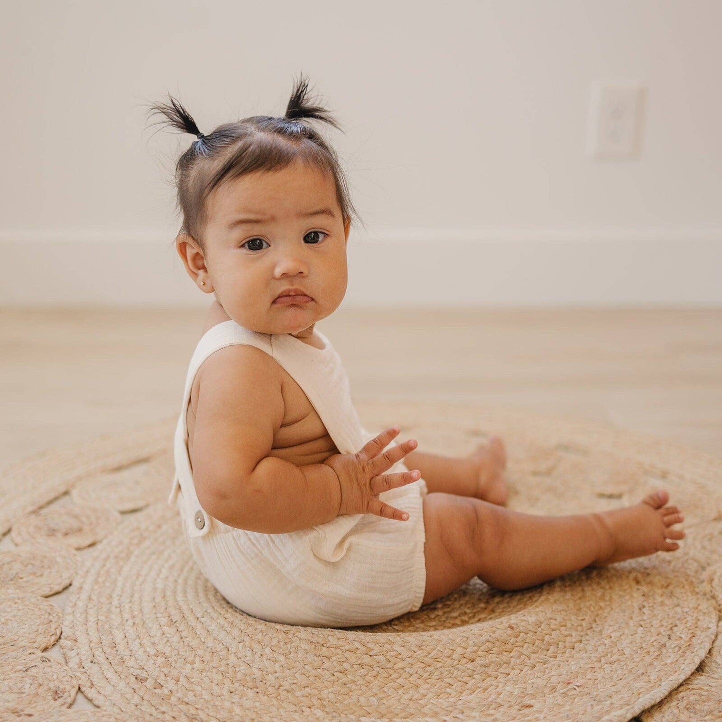 Organic Cotton Muslin Bubble Romper - more colors: Light Pink / 6-12 months