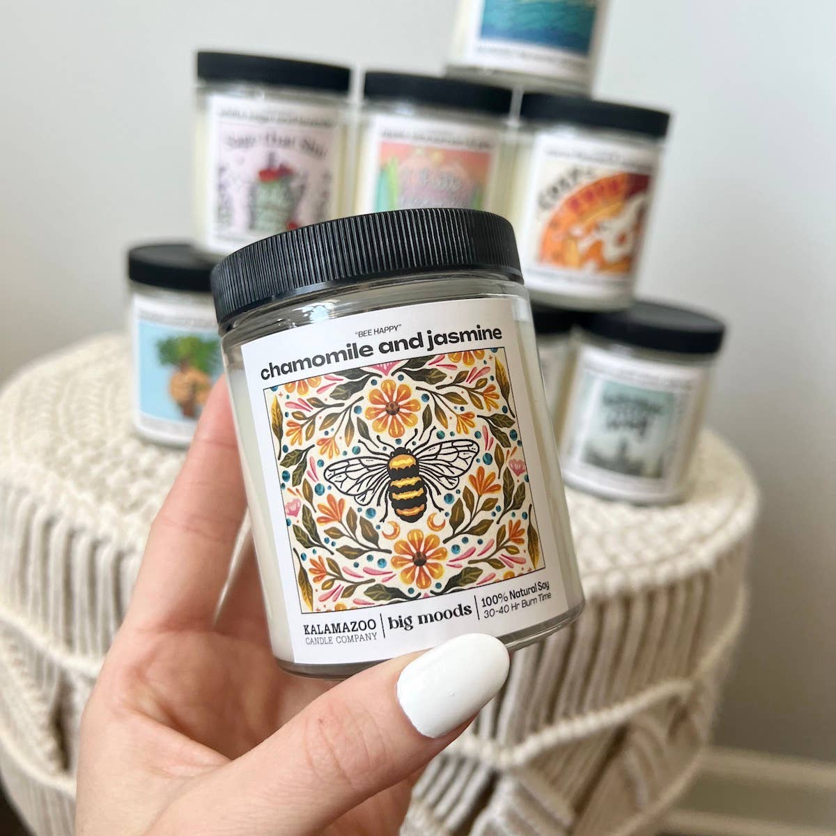 "Bee Happy" Chamomile and Jasmine - Luxury Soy Candle