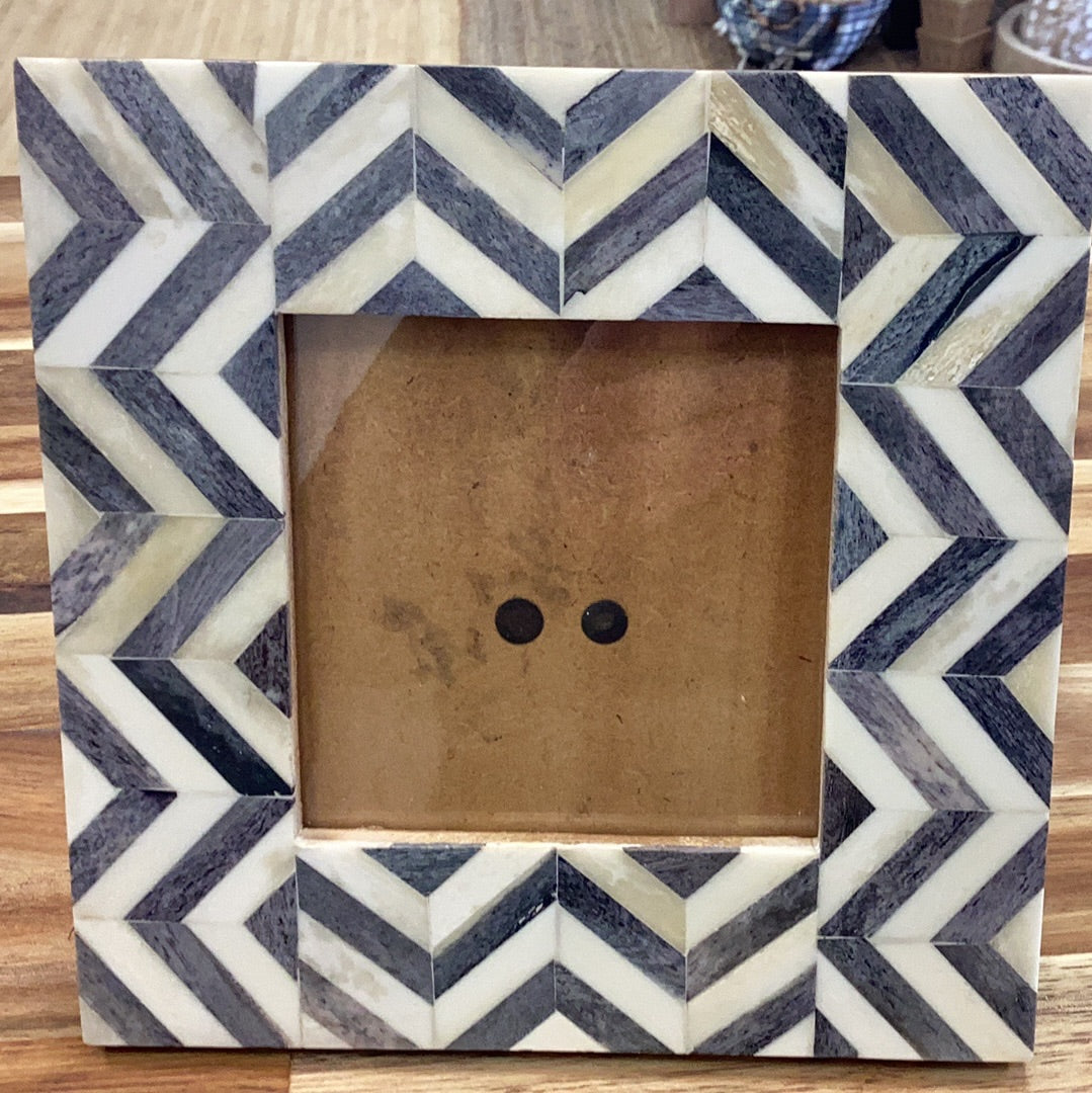 4x4 Chevron Picture Frames Handmade Decor Gift & Poster Frame Grey-White: Grey-White / 4x4