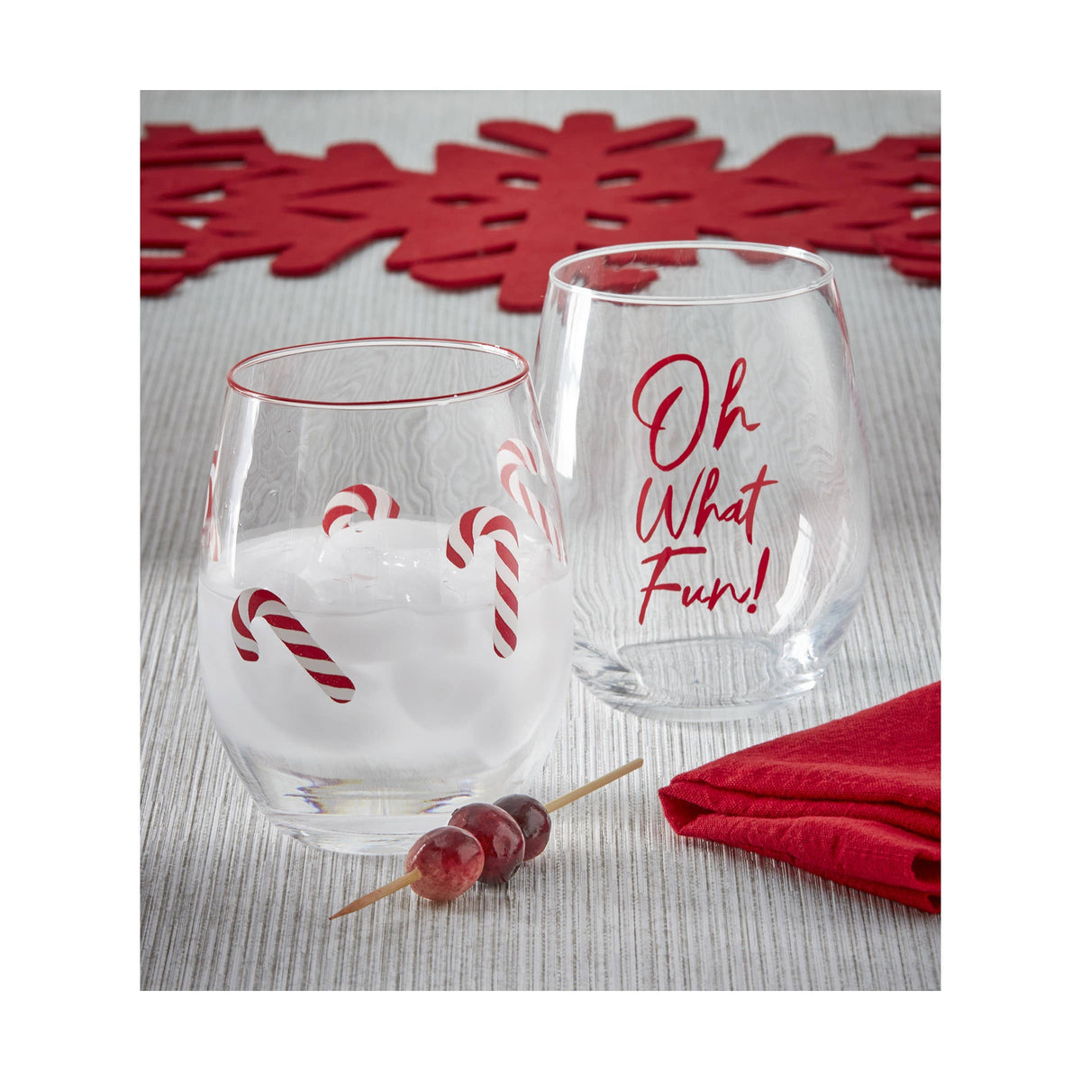 SALE Christmas Oh What Fun Stemless Wine - Red