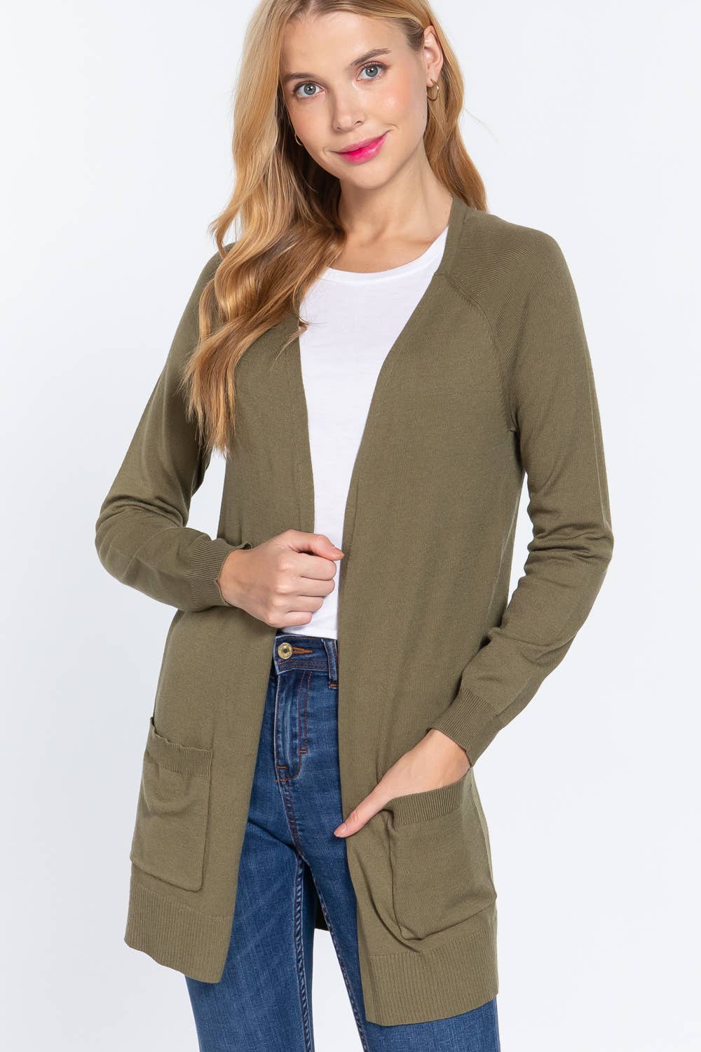 , SI-21342 RAGLAN SLV OPEN SWEATER CARDIGAN: BRG-wine-121403 / L