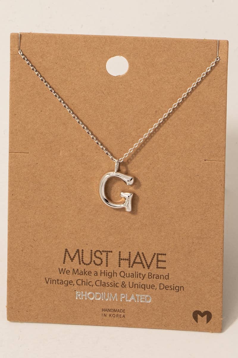 Bubble Letter initial Necklace,gold dipped : R