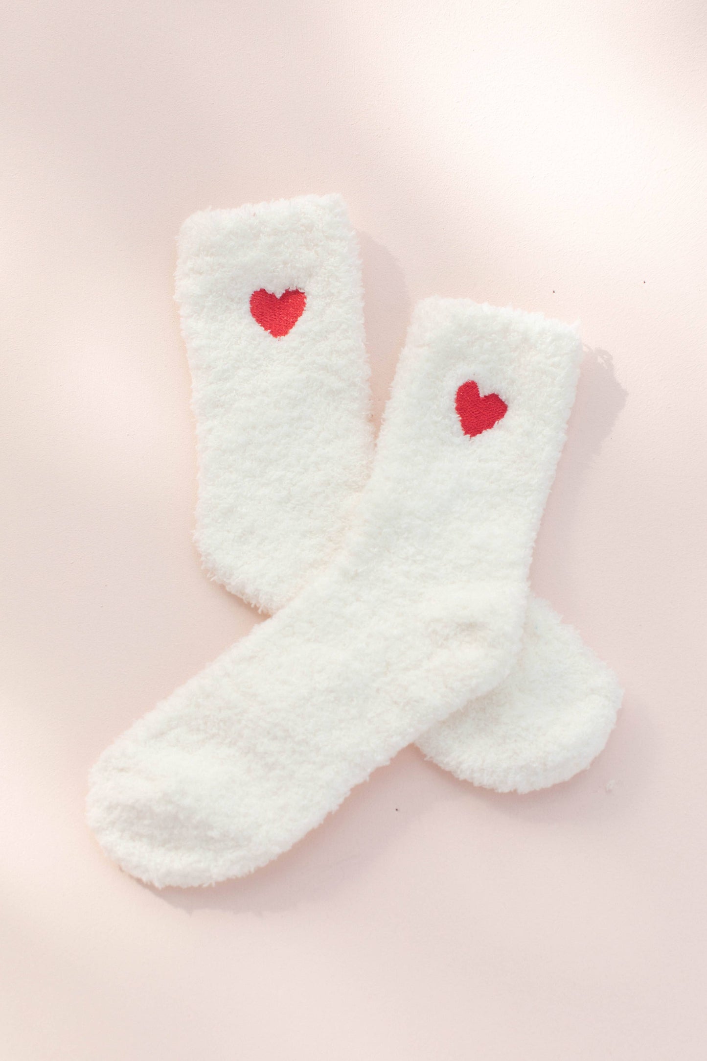 Valentine's white with red Heart Socks