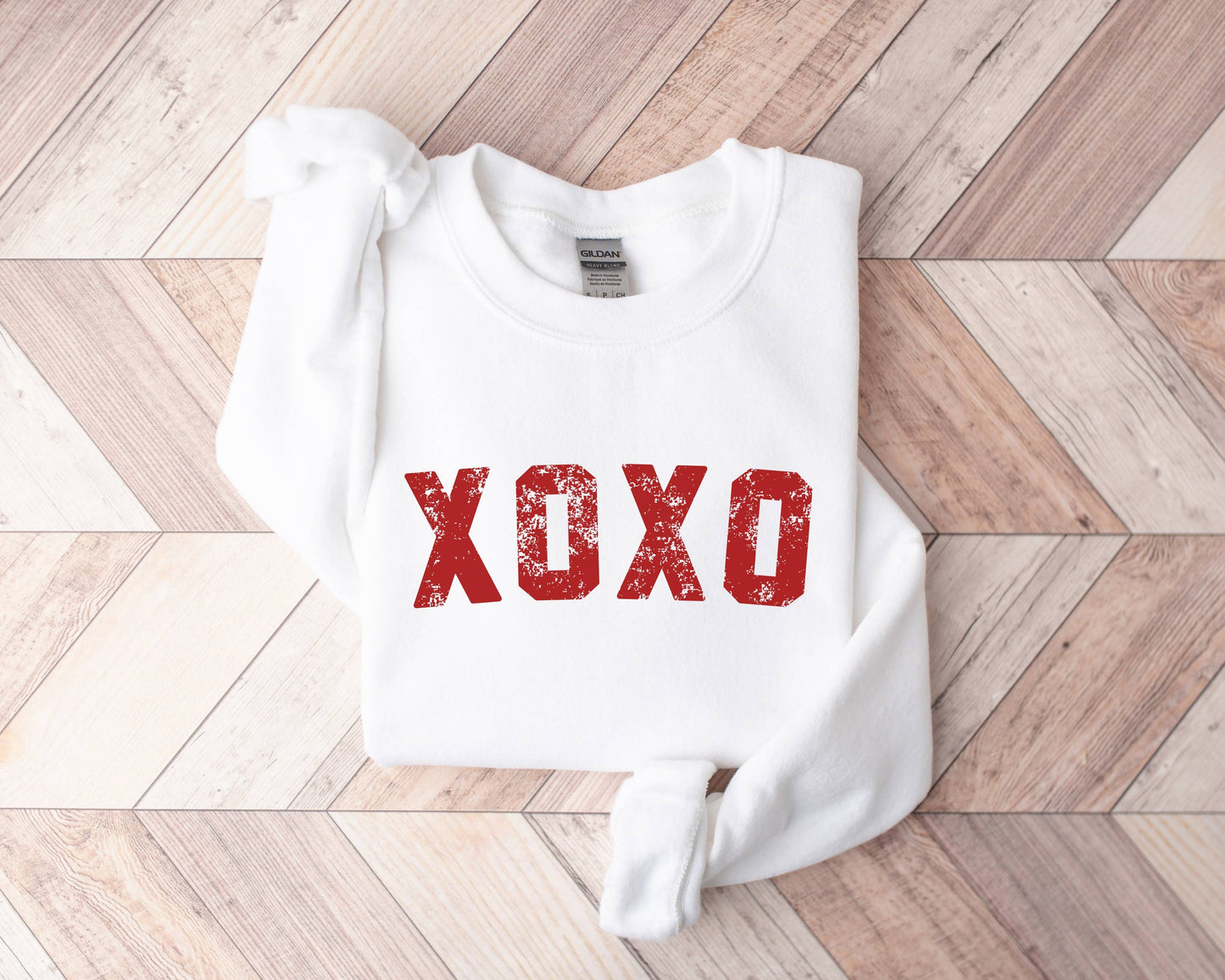 Valentine's Sweatshirt - XOXO Sweatshirt - Valentine's Shirt: M - Unisex / Heather Gray