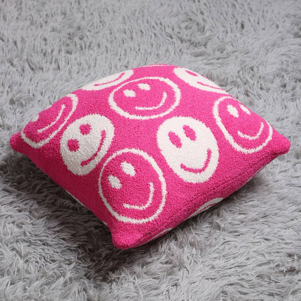 Happy Face pillow: FUCHSIA