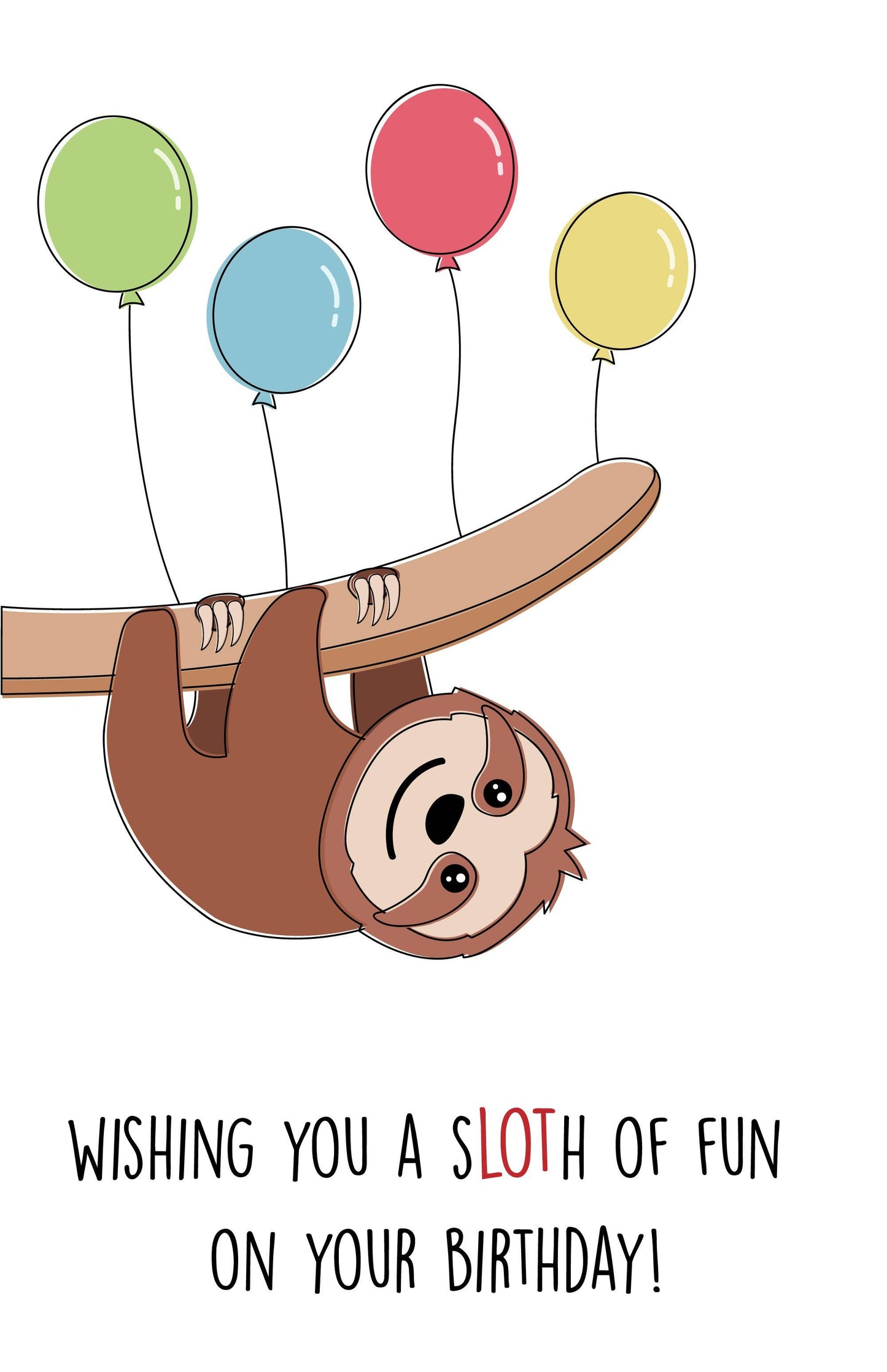 Sloth Birthday Card