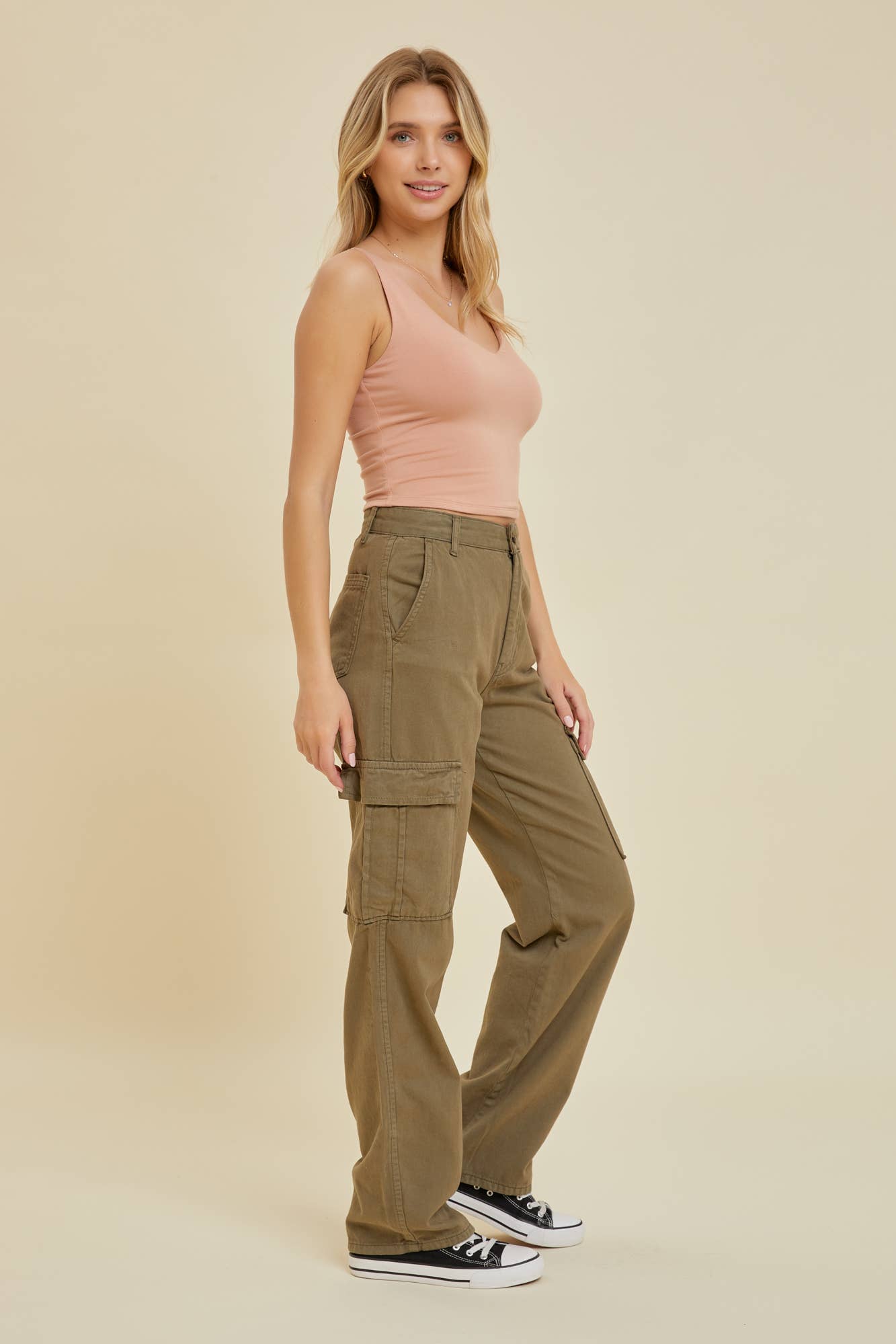 Crop V-Neck Tank: L / Cropped / Black