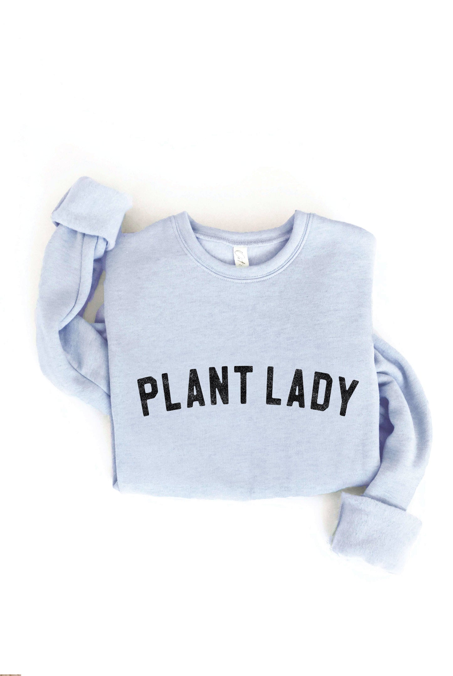 PLANT LADY Print Graphic Sweatshirt: L / HEATHER FOREST