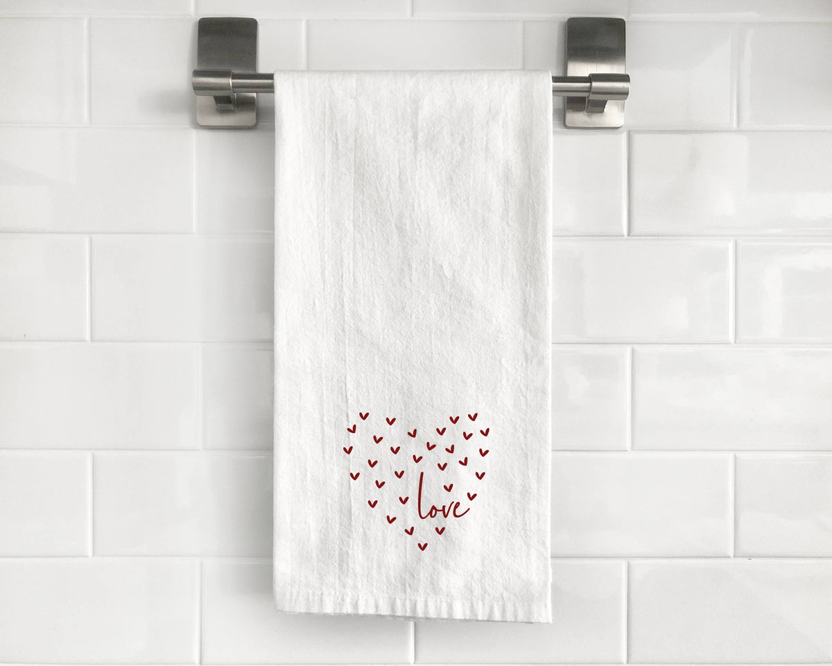 Valentines Day Tea Towel, Hearts & Love