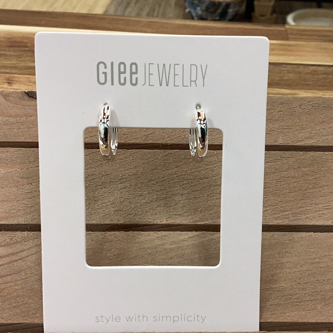 Glee mini circular hoops silver