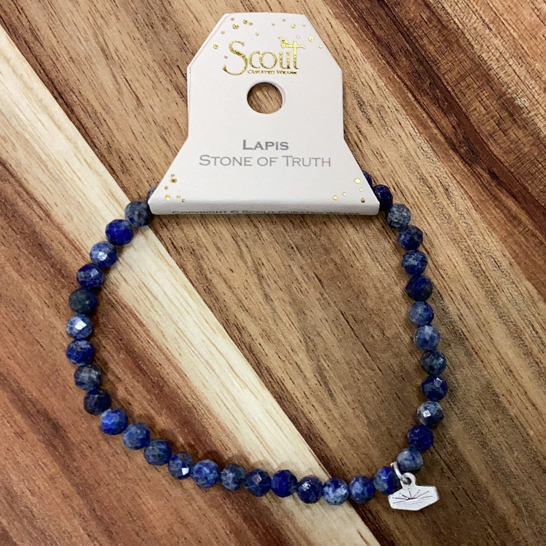 Scout mini faceted stone stacking bracelet… Lapis/Silver