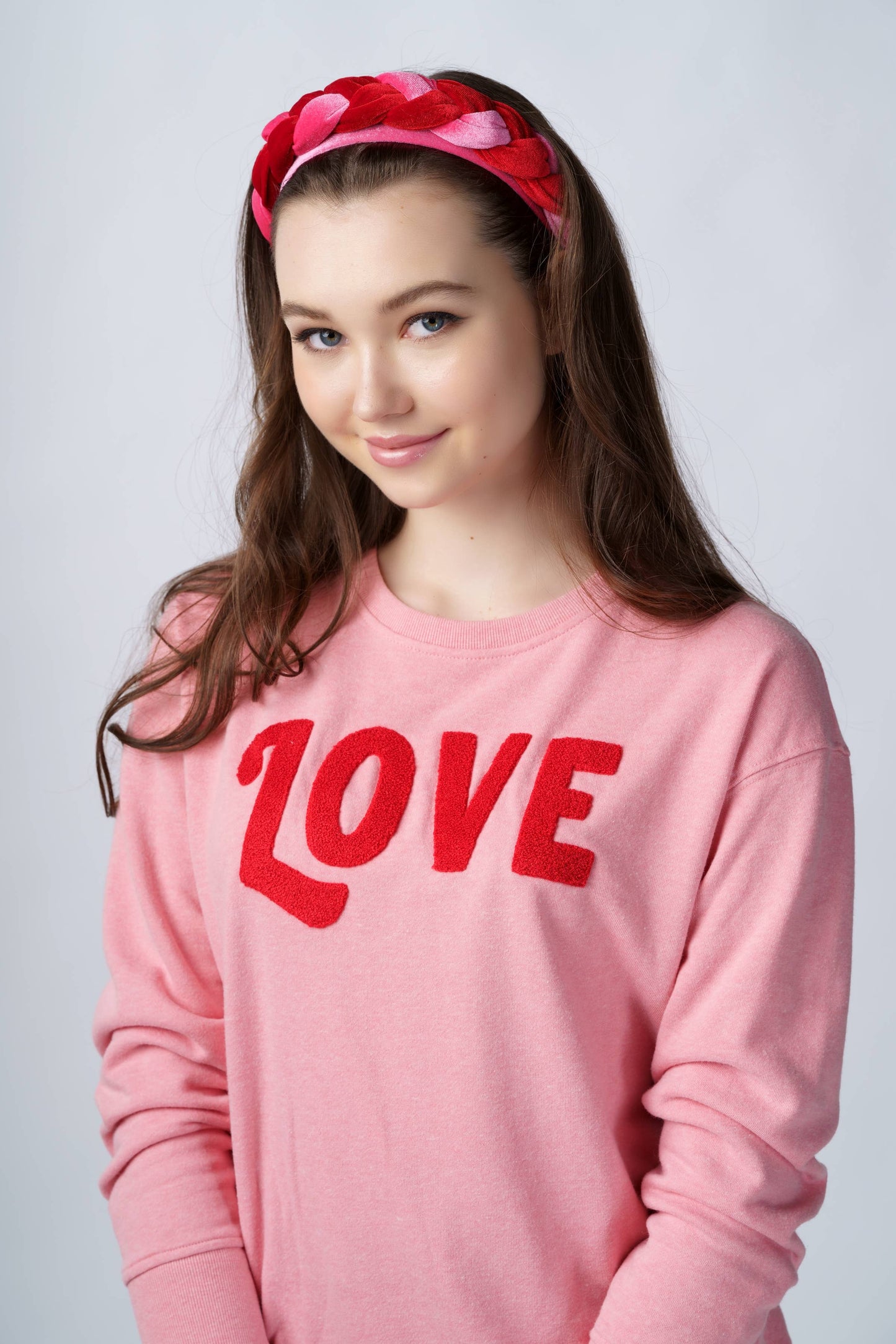 ASSORTED SET OF 6 "LOVE" SWEATSHIRTS, PINK