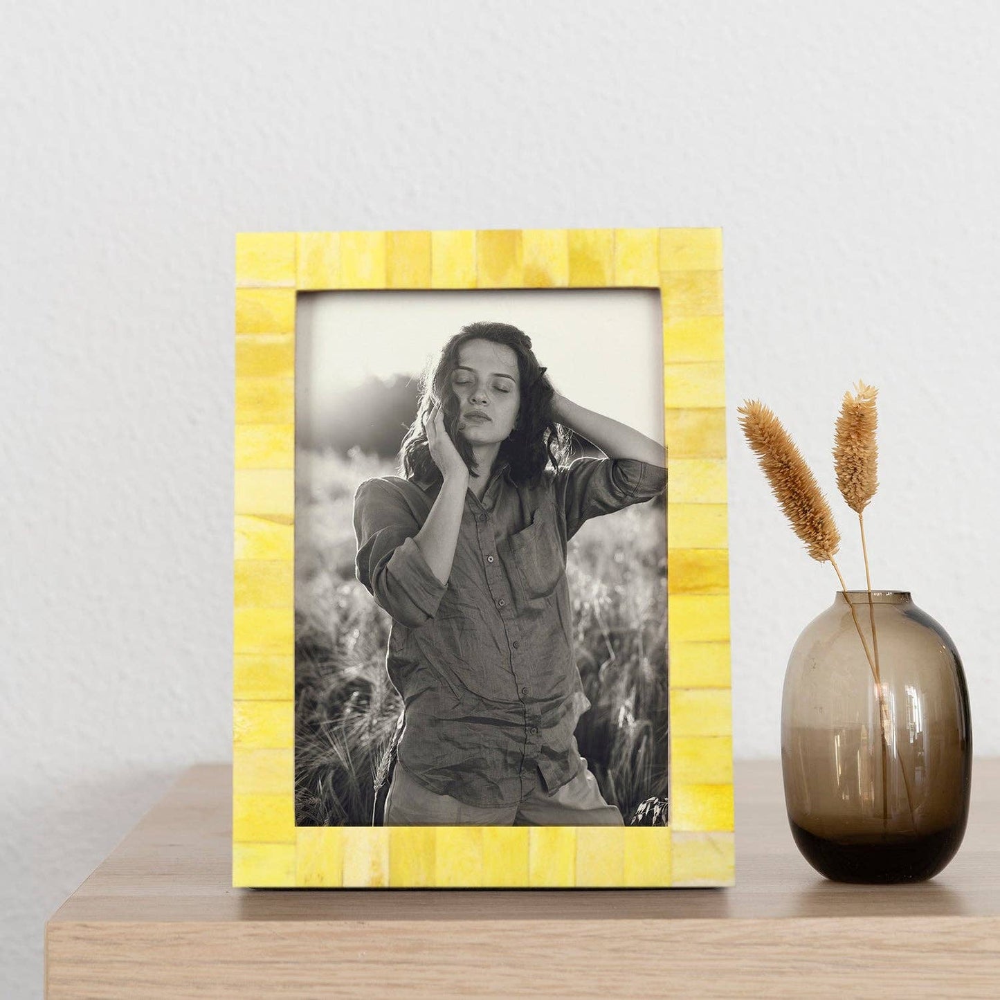 Photo Frames Chic Bone Inlay Yellow 5x7 Inch: Yellow