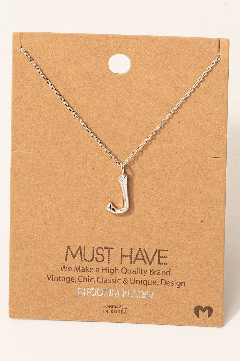 Bubble Letter initial Necklace,gold dipped : R